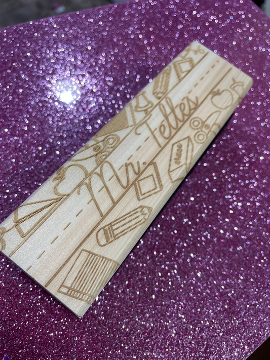 Engraved white board eraser and marker