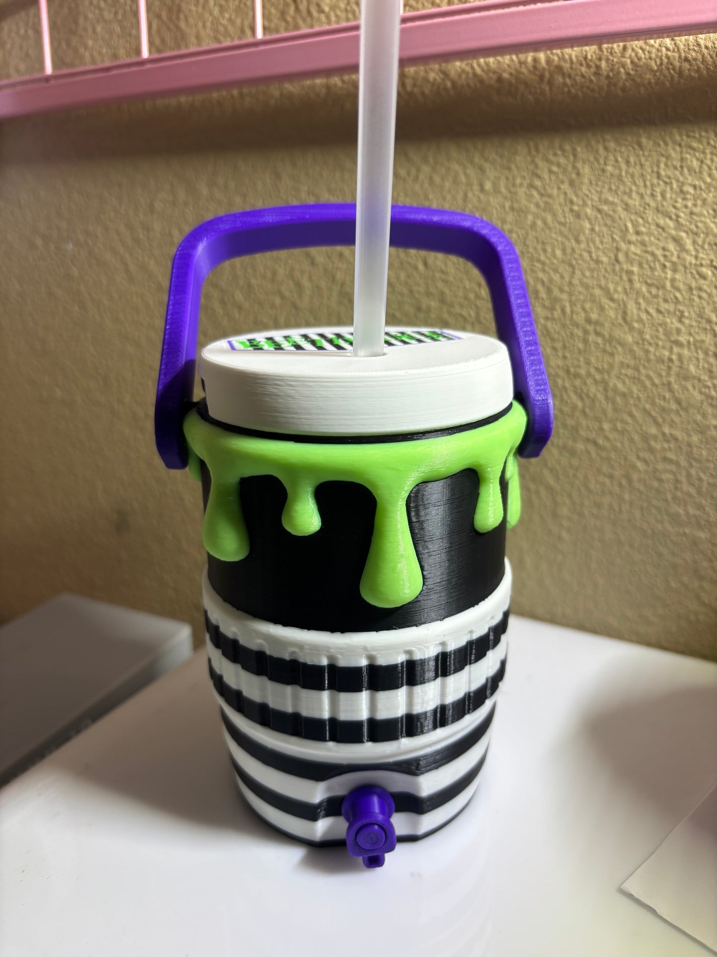 Beetle juice can koozie